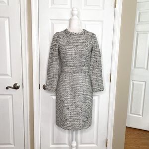J Crew Tweed Fringe Long Sleeve Dress *perfect*